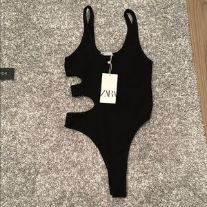 ZARA Black Cutout Bodysuit